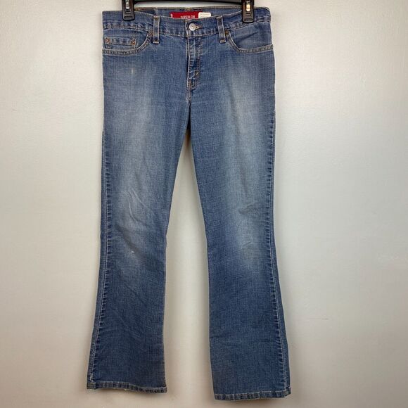 Levi's Jeans Women's 30x31 Blue Medium Wash USA‎ VTG 518 Superlow Boot cut - Picture 1 of 16